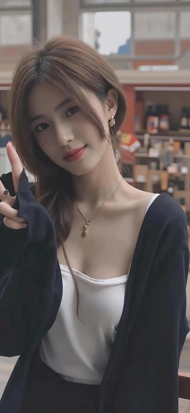 都市微光与温柔笑容的女性
